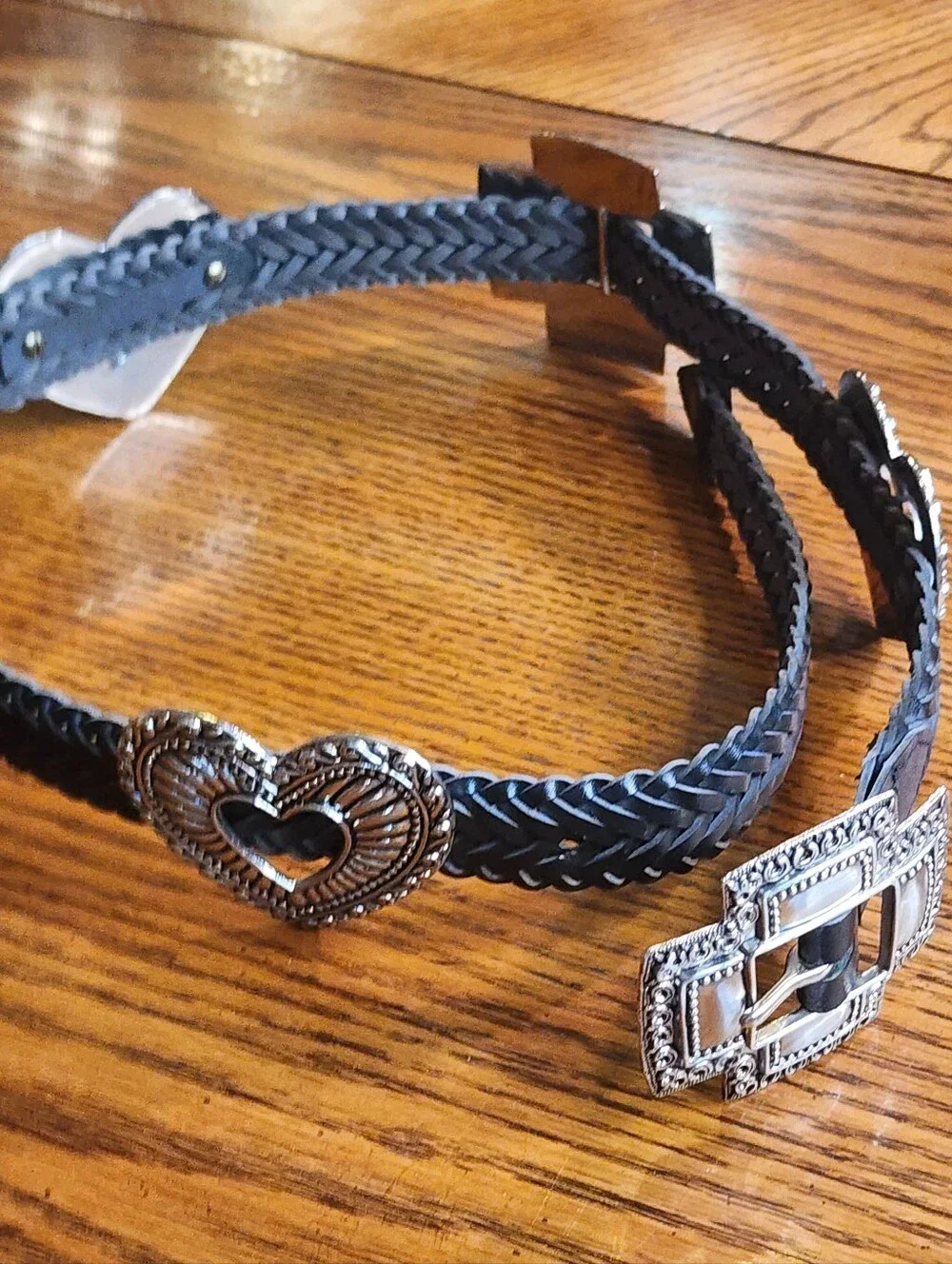Vintage Southwestern Heart Concho Black Women's Belt Sz M-XL